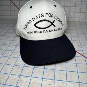 Vintage White Snapback Ball Cap Black White Hard hats For Christ Fish Logo